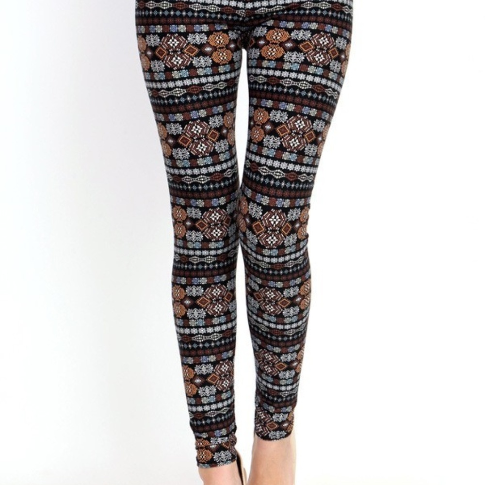 Brown Ethnic Print  Leggings